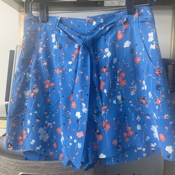 Equipment Taimee Floral Belted Silk Shorts | Size 2 Small - Picture 3 of 5